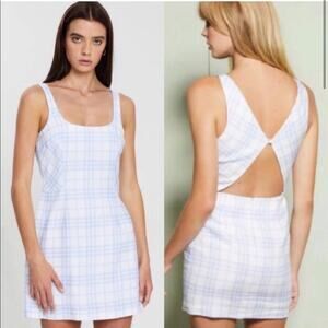 NWT Bec + Bridge Alexa Blue and White Plaid Mini Dress
